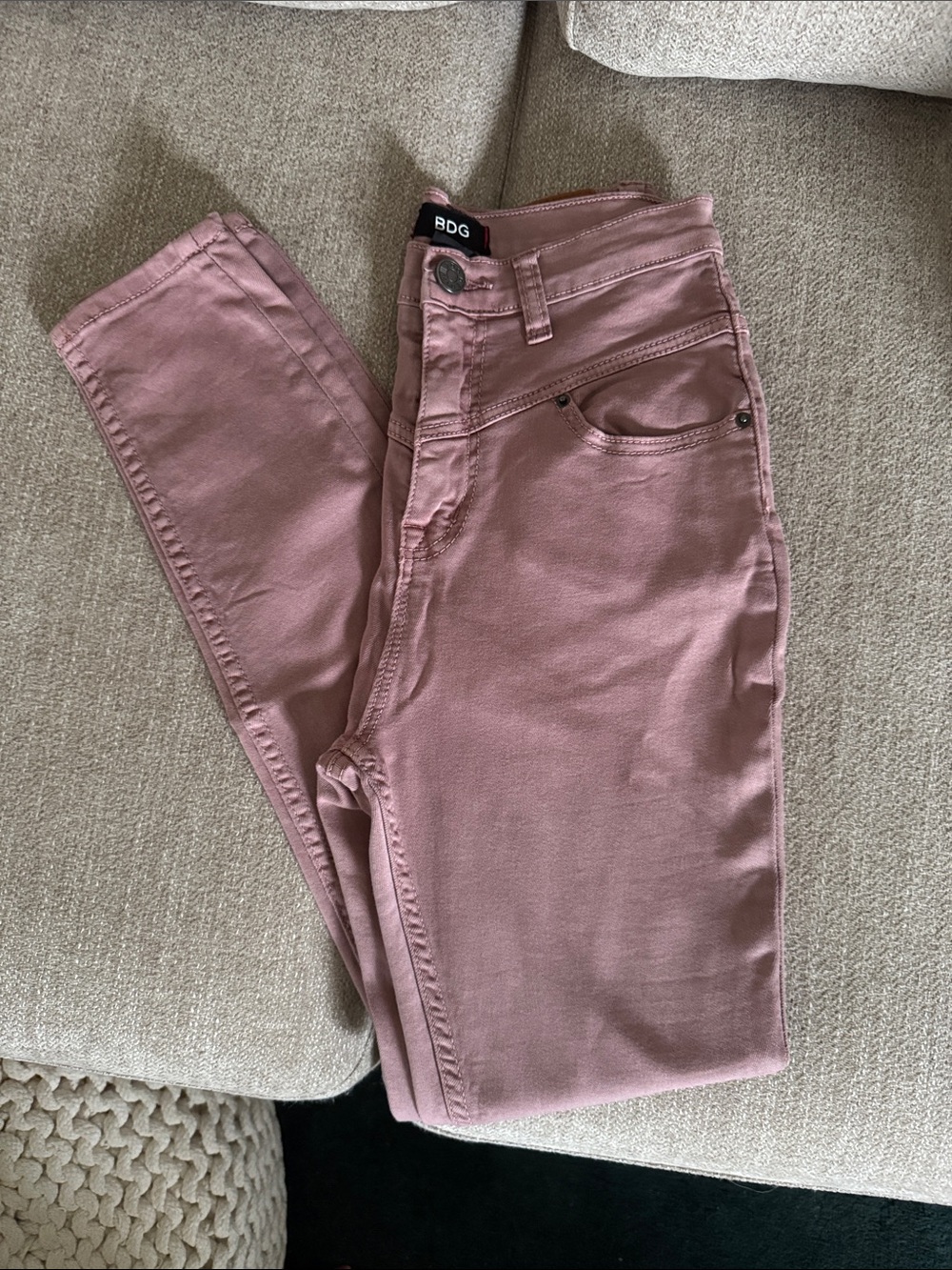 BDG Dusty Rose High-Rise Skinny Jeans